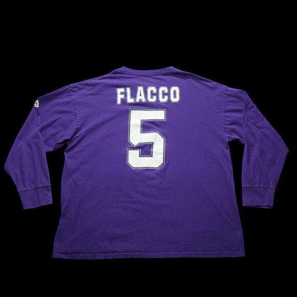 Vintage NFL Baltimore Ravens Joe Flacco Long-sleeve T-Shirt Men’s Size 2XL - Picture 1 of 12